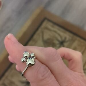 Calvin Klein Paw Print Fidget Spinning Silver Ring